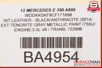 10-16 Mercedes W207 E350 E400 Rear Right Window Regulator Motor Plate Assembly