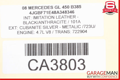 07-12 Mercedes X164 GL450 Front Right Side Top Upper Seat Cushion Cover Black