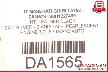 14-17 Maserati Ghibli Front Left Side Seatbelt Seat Belt Retractor Black