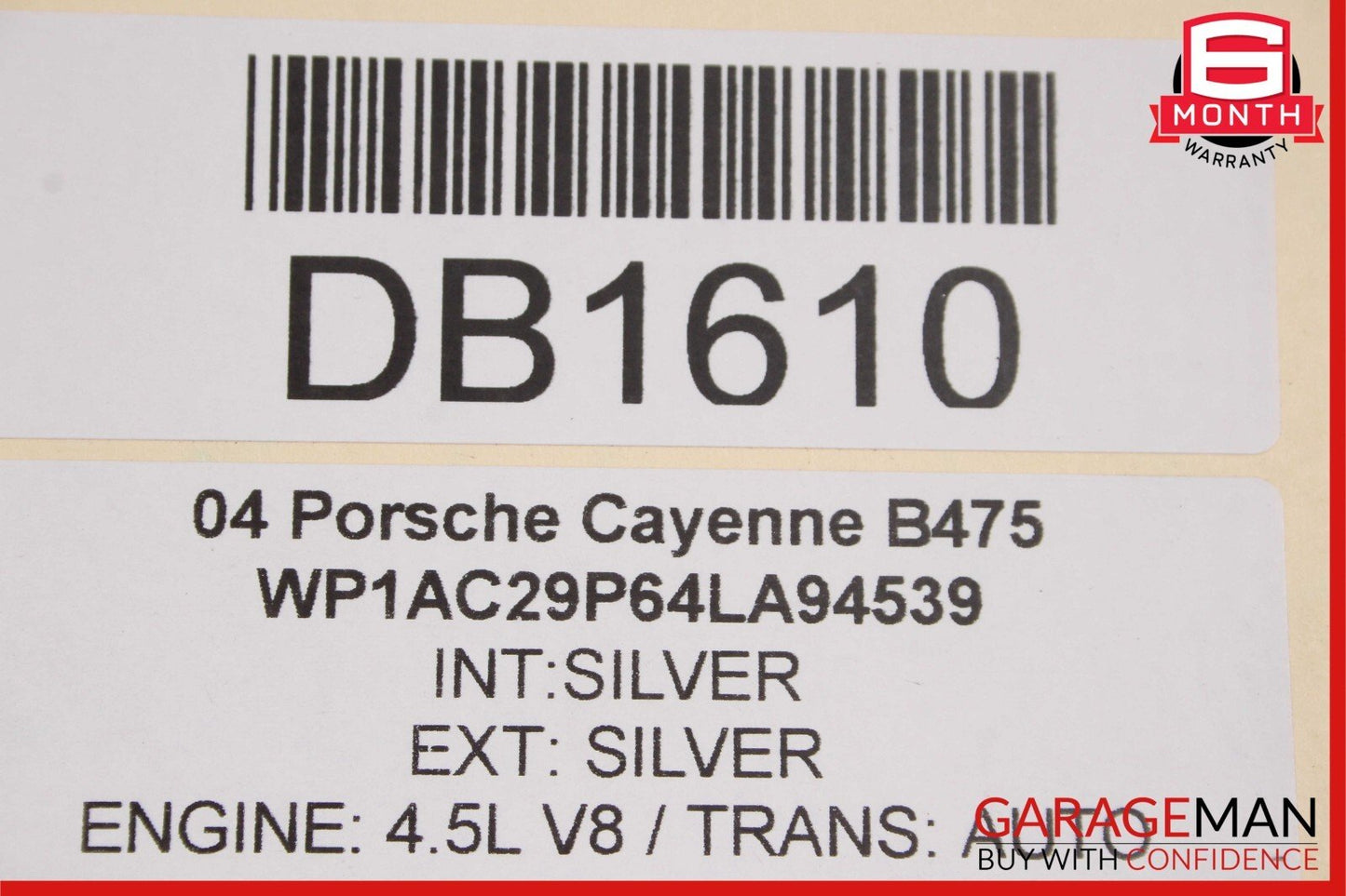 03-06 Porsche Cayenne 955 Front Right Side Wing Fender Panel Cover Silver