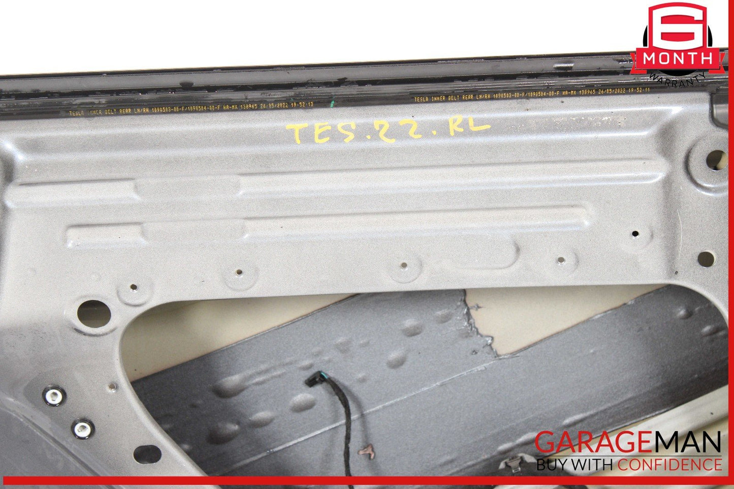 17-23 Tesla Model 3 Rear Left Driver Side Door Shell Panel OEM