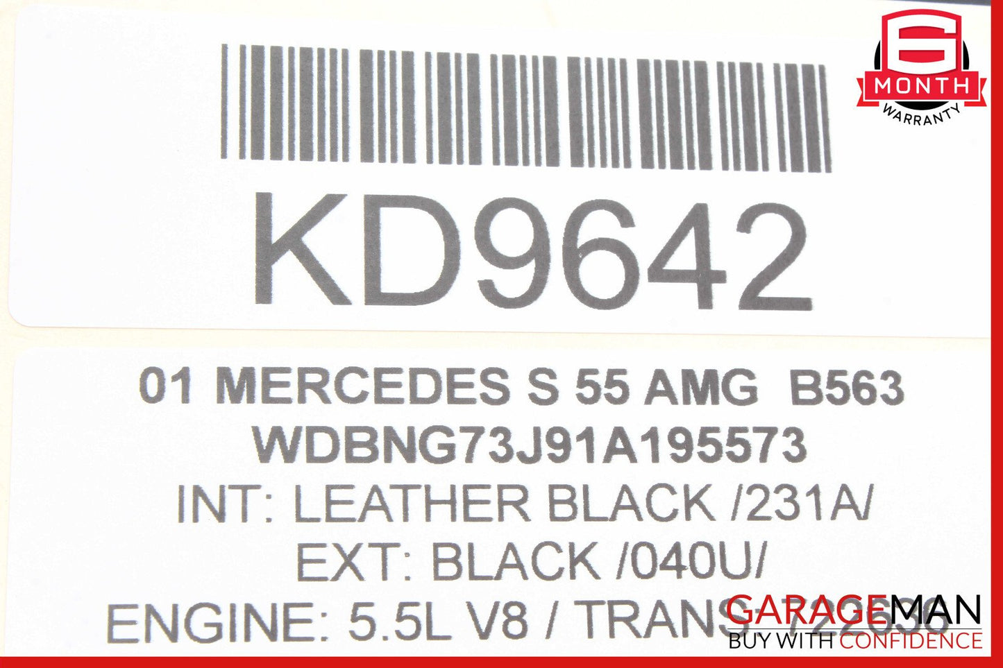 00-01 Mercedes W220 S55 AMG Rear Seat Control Module 2208201026 OEM