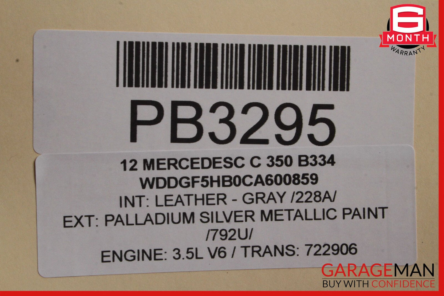 08-14 Mercedes W204 C250 C300 C350 Rear Left Side Interior Door Panel OEM