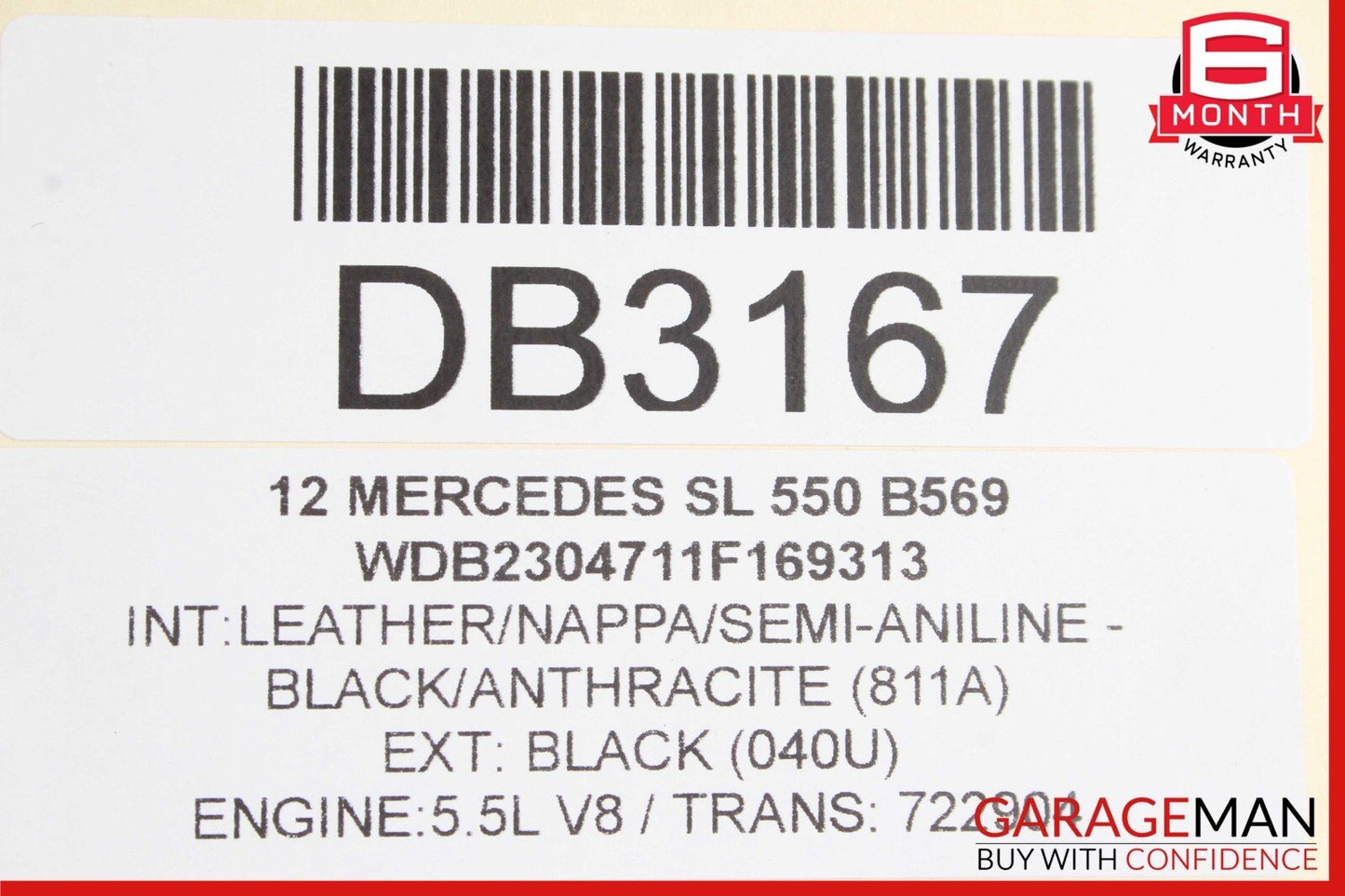 09-12 Mercedes R230 SL550 Front Right Passenger Interior Door Trim Panel Assy