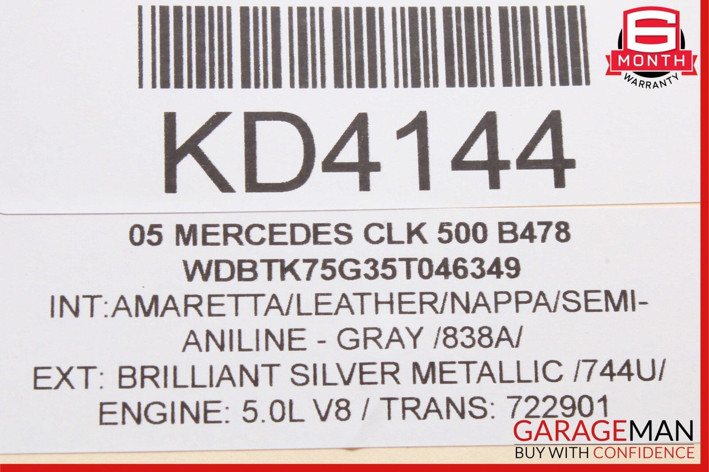 03-09 Mercedes W209 CLK500 CLK350 Front Left Side Top Roof Lock Latch Cover OEM