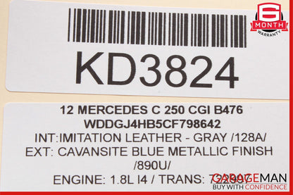 08-15 Mercedes C250 GLK350 Front / Rear Right Side Exterior Door Handle Blue OEM