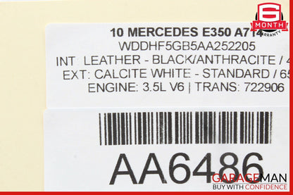 10-14 Mercedes W212 E350 Rear Left Driver Side Door Window Regulator Motor OEM