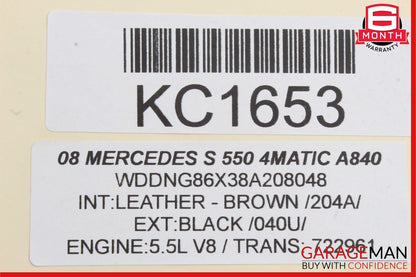 07-13 Mercedes W221 S550 Trunk Lid Locking Hydraulic Pull Down Pump OEM