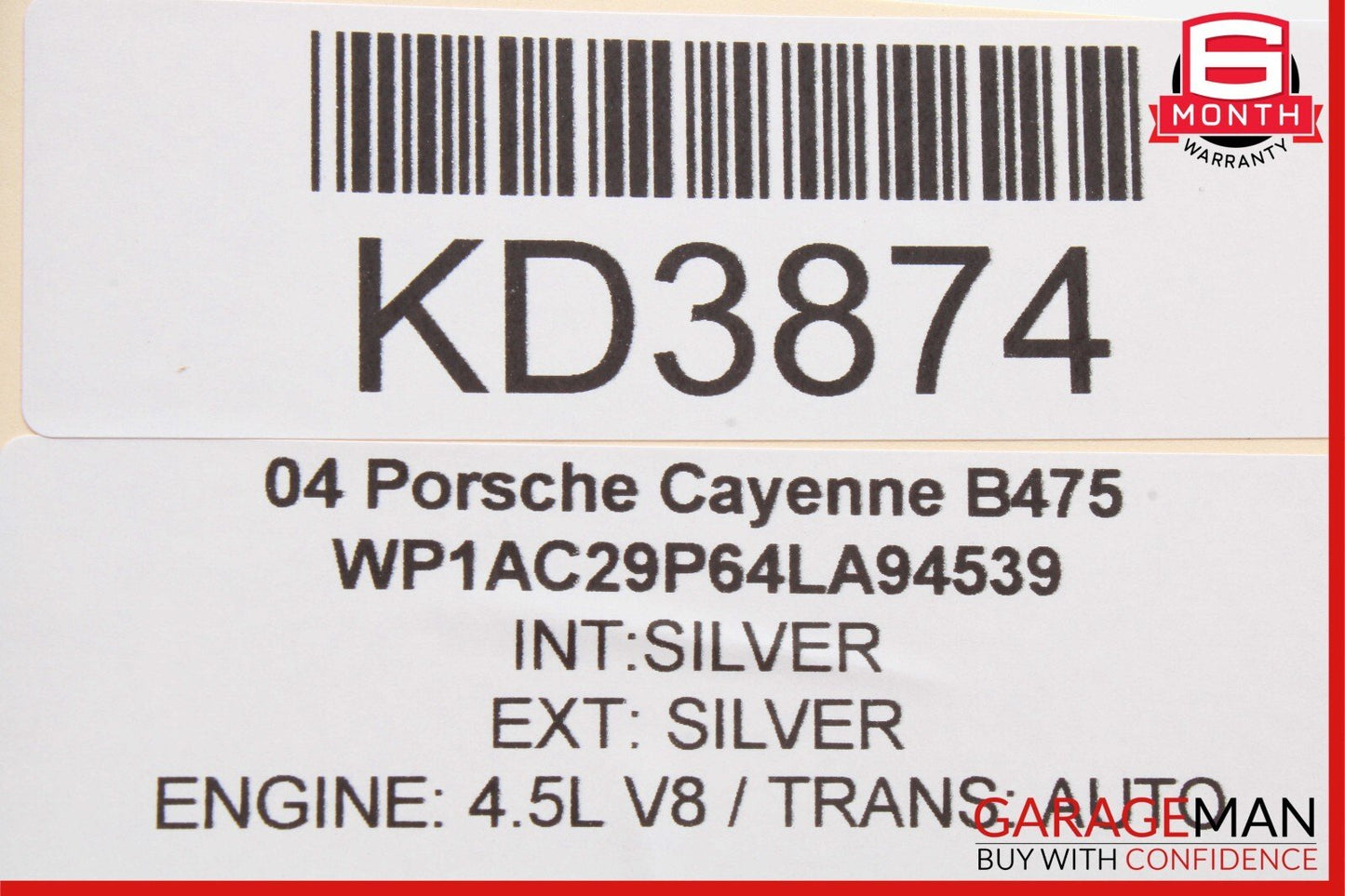 03-10 Porsche Cayenne 955 957 Interior Top Upper Rear View Mirror Black OEM