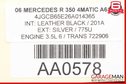 06-09 Mercedes W251 R320 R350 Rear Center Console A/C AC Heater Switch Panel OEM