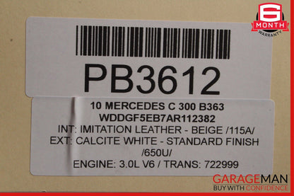08-14 Mercedes W204 C250 C300 Sedan Front Right Top Upper Seat Cushion Beige