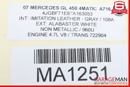 06-12 Mercedes X164 GL450 ML350 Front Right Window Regulator Motor OEM