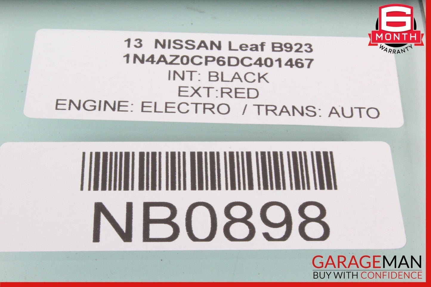 13-24 Nissan Leaf Rear Left Driver Side Door Window Glass 823013NF1A OEM