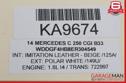 08-15 Mercedes W204 C250 Rear Right Door Audio Speaker 2048206202 OEM