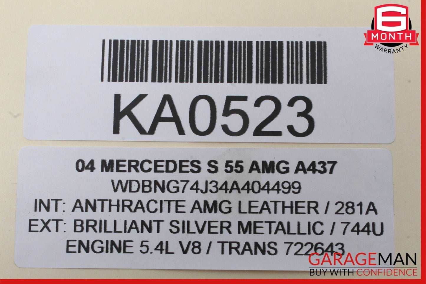 01-06 Mercedes W215 CL55 S55 AMG Front Right Side Exhaust Manifold Header OEM