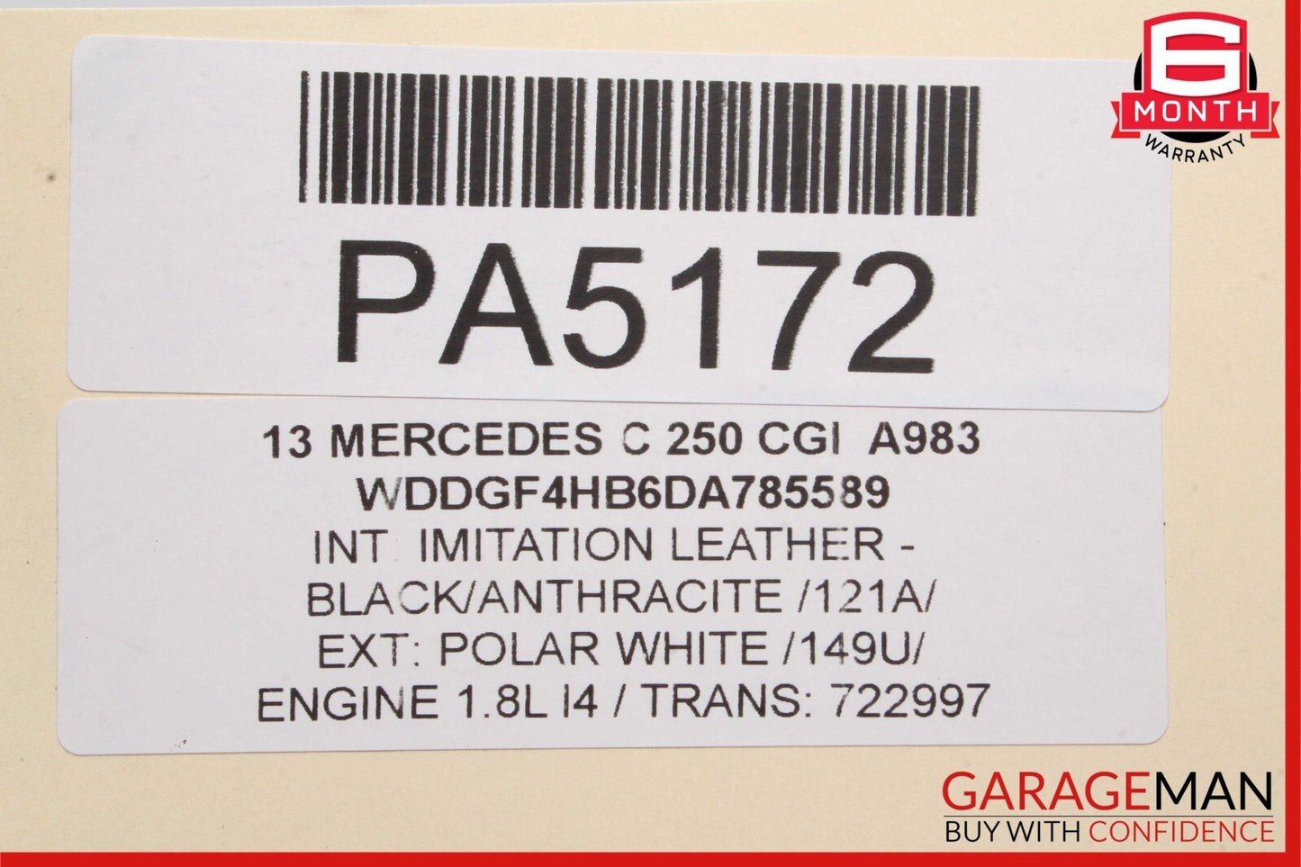 12-15 Mercedes SLK250 C250 7G Automatic Transmission Assembly 722.997 89k