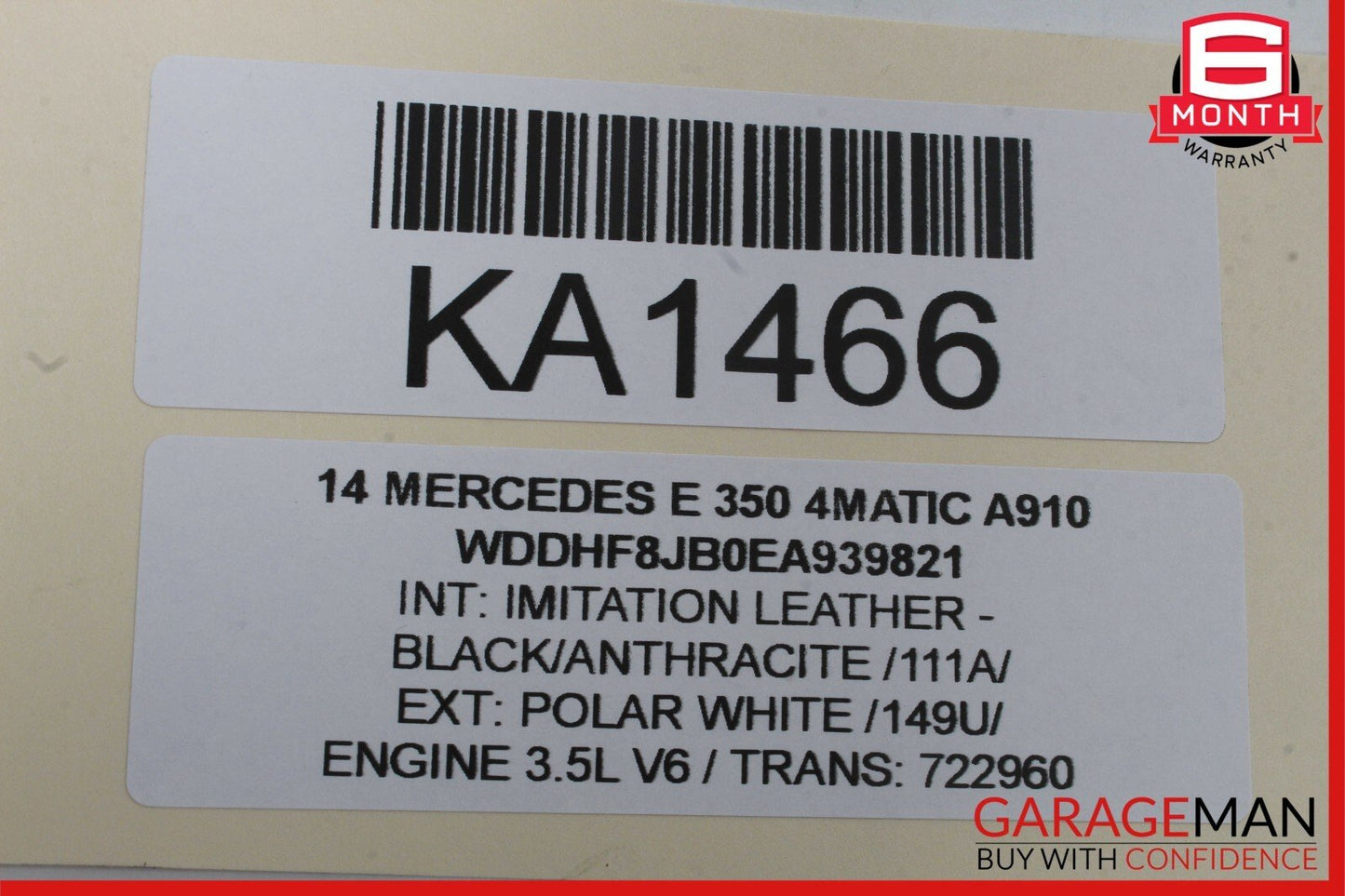 10-16 Mercedes W212 E350 C250 Interior Rear View Mirror Gray OEM