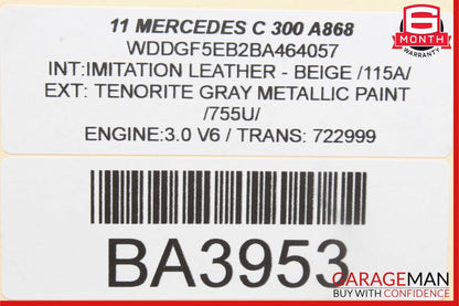 08-11 Mercedes W204 C300 C63 AMG Rear Right Side Door Lock Latch Actuator OEM