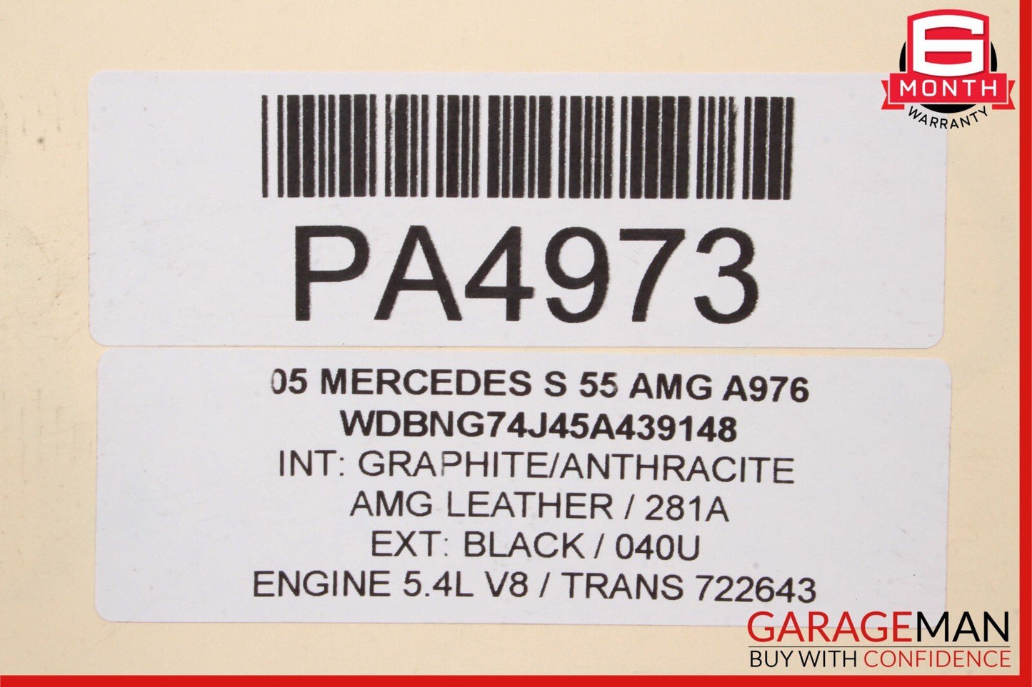 03-05 Mercedes W220 S55 CL55 AMG Rear Axle Carrier Differential Diff 2.65 OEM