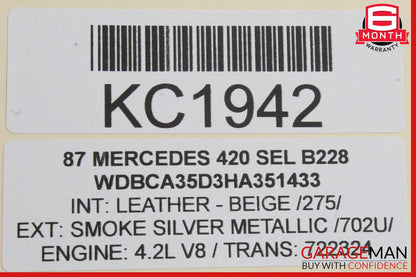 86-91 Mercedes W126 420SEL Rear Right Vacuum Lock Actuator Element OEM