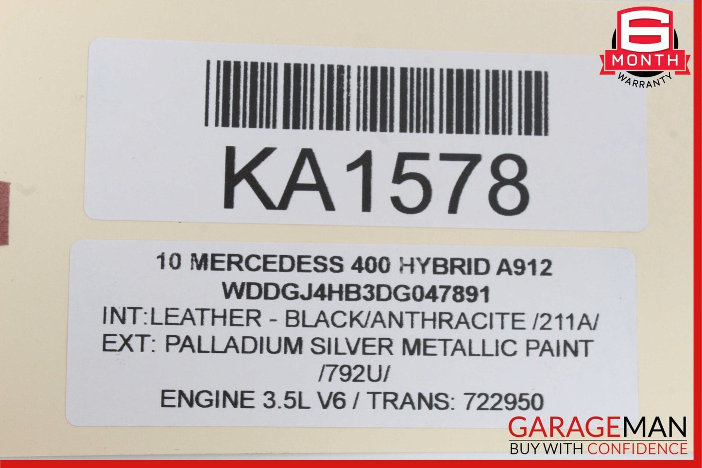 10-13 Mercedes S400 S550 S65 AMG Interior Rear View Mirror Assembly Grey