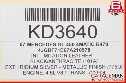 06-08 Mercedes X164 GL450 ML320 Front Left Side Seat Belt Seatbelt Retractor OEM