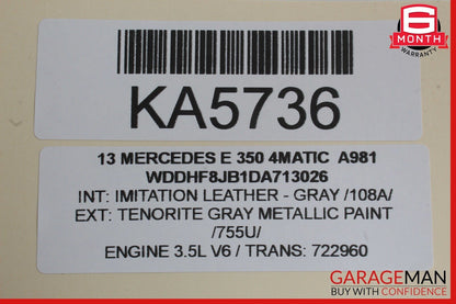 10-16 Mercedes W212 E350 4MATIC Front Right Side Door Window Regulator Motor OEM