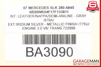 05-11 Mercedes R171 SLK350 Front Right Passenger Exterior Door Handle Silver