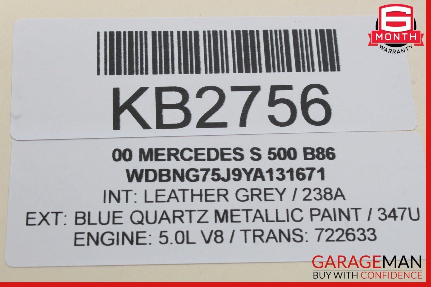00-06 Mercedes W220 S500 S430 Rear Right Passenger Side Exterior Door Handle OEM