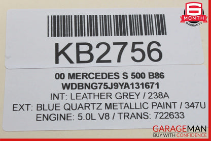 00-06 Mercedes W220 S500 S430 Rear Right Passenger Side Exterior Door Handle OEM