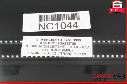 13-19 Mercedes X166 GL450 GLS550 Rear Right Passenger Side Door Window Glass OEM