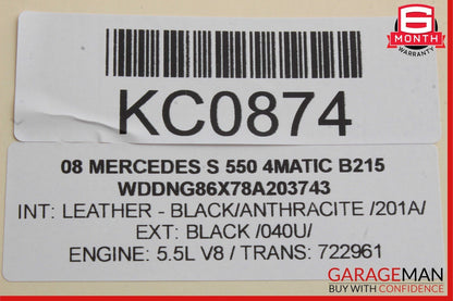 07-09 Mercedes W221 S550 4MATIC Hybrid Center Dashboard Dash Trim Molding Wood