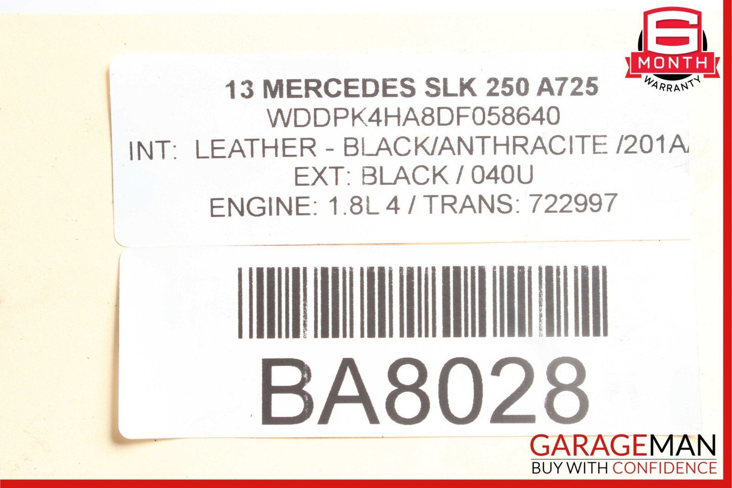 12-16 Mercedes R172 SLK250 Front Left & Right Side Brake Caliper Calipers Set
