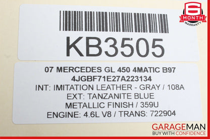 06-12 Mercedes X164 GL450 4MATIC Rear Right Side Quarter Window Regulator Motor