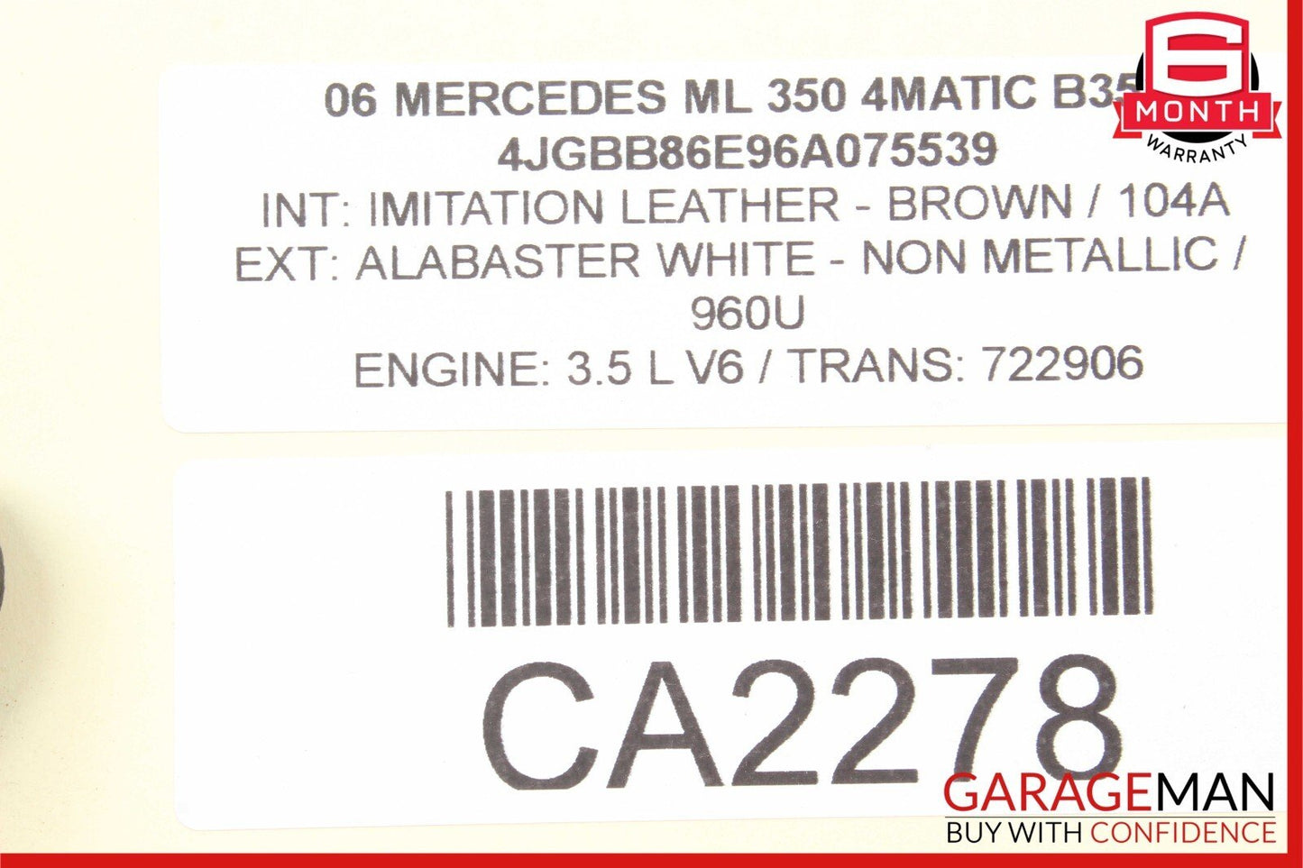 06-13 Mercedes W164 ML350 ML500 Front Right Exterior Door Handle Keyless Go OEM