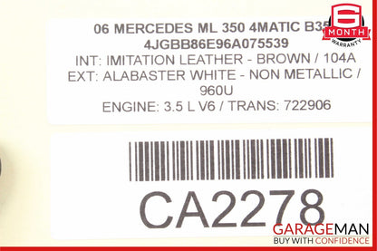 06-13 Mercedes W164 ML350 ML500 Front Right Exterior Door Handle Keyless Go OEM