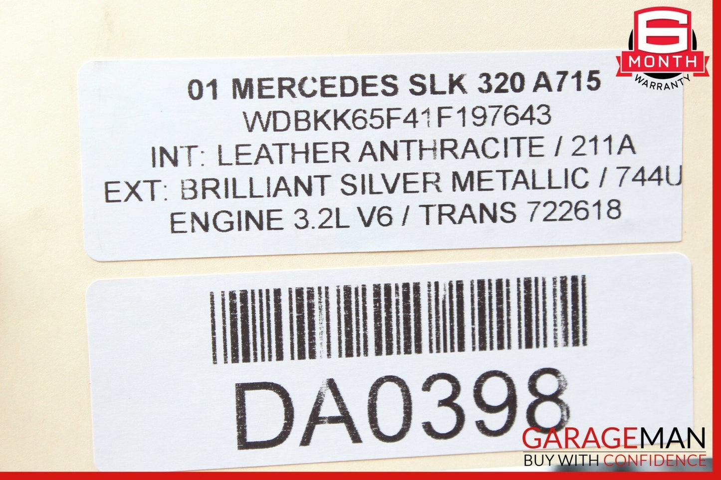 01-04 Mercedes R170 SLK230 SLK320 Power Steering Gear Box Gearbox Assembly