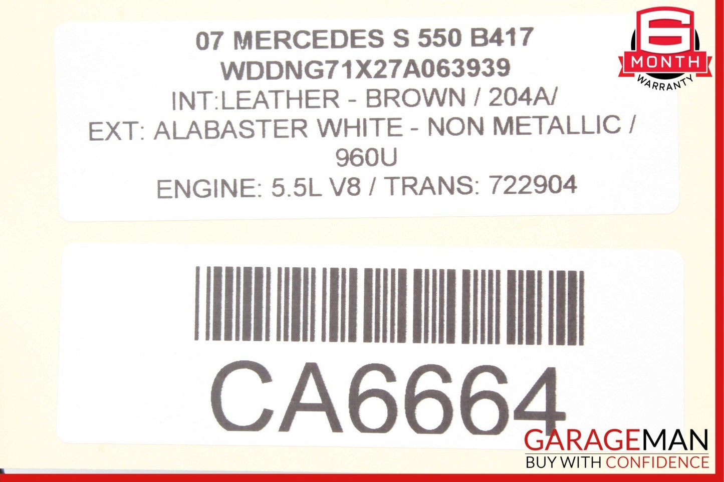 07-12 Mercedes W221 S550 SL550 Right Side Engine Cylinder Head Valve Cover OEM
