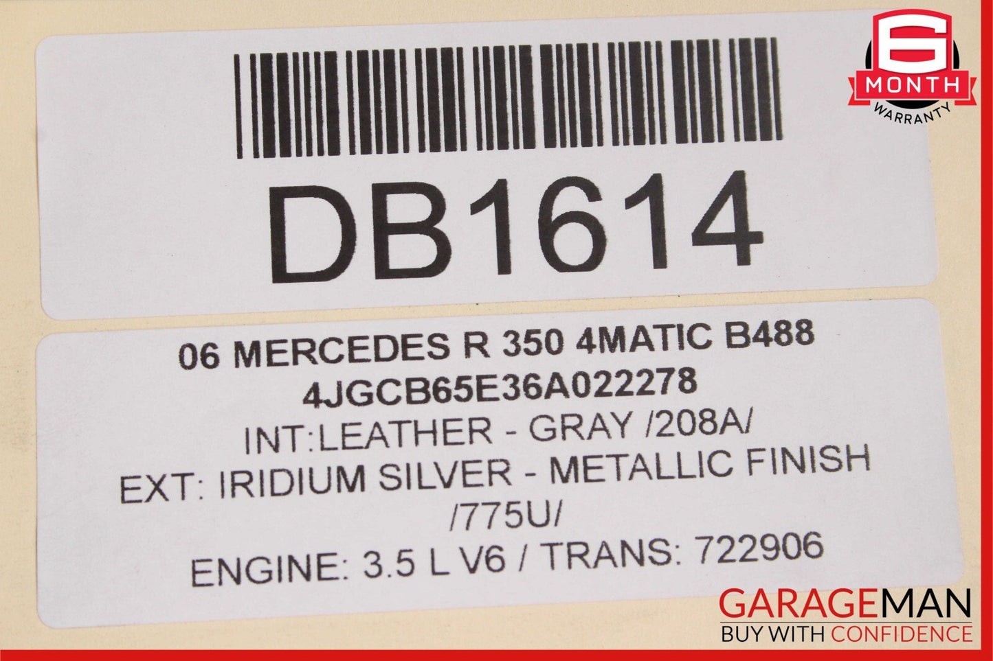 06-10 Mercedes W251 R350 R550 Front Left Side Wing Fender Panel Silver