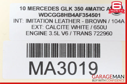 08-11 Mercedes W204 GLK350 Front Left Driver Side Exterior Door Handle White OEM