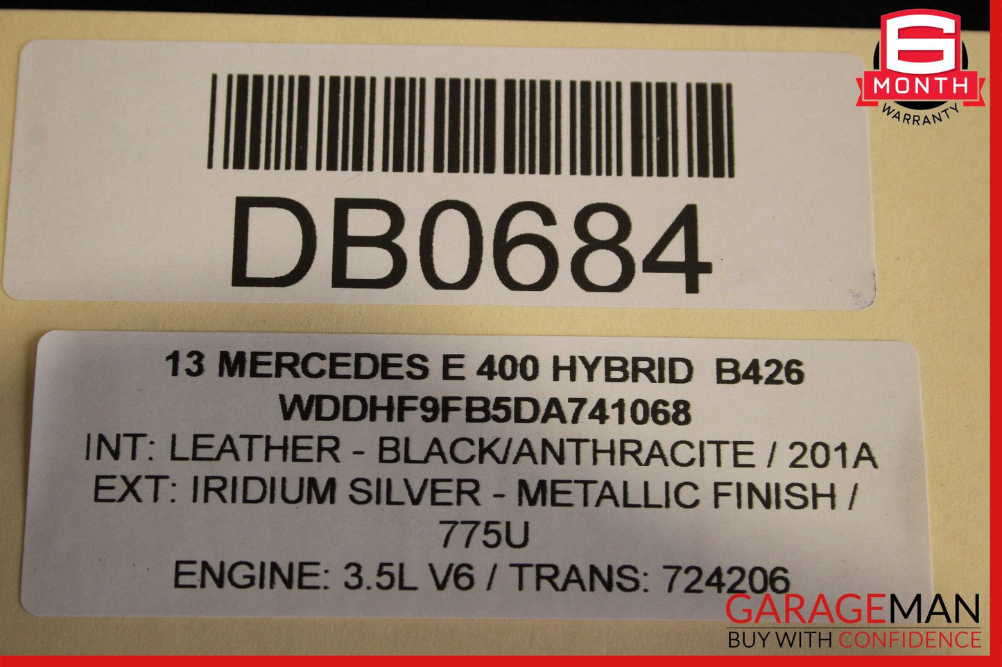 13-15 Mercedes W212 E400 Hybrid 3.5L Engine Motor Block Assembly 150k OEM