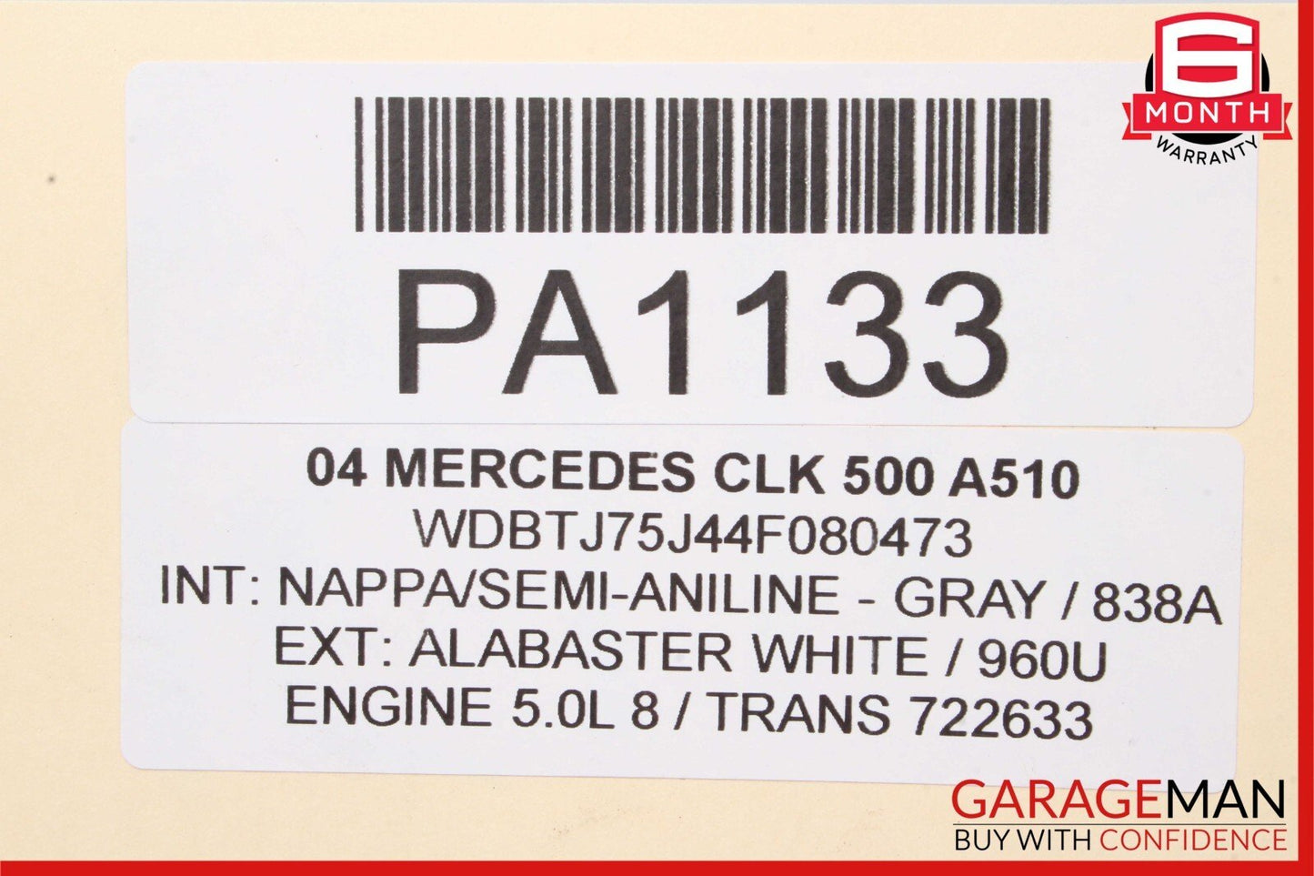 01-09 Mercedes W203 C320 CLK500 Front Subframe Cradle Crossmember Sub Frame RWD