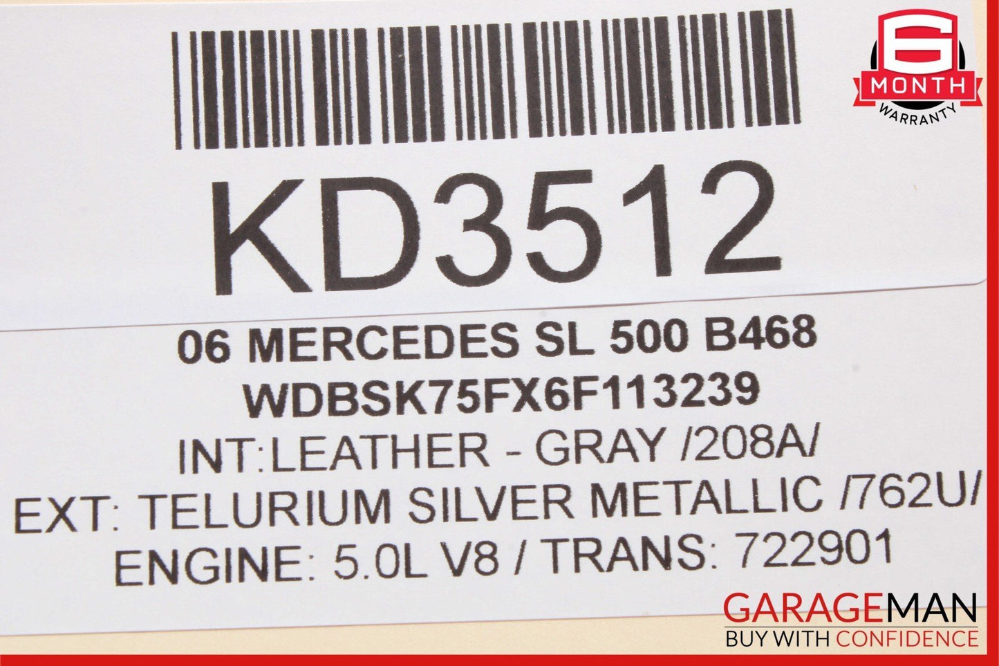 05-11 Mercedes R230 SL500 SLK280 Front Left Side Door Window Regulator Motor OEM