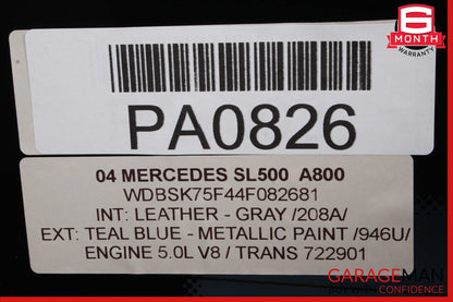 03-11 Mercedes R230 SL500 SL55 AMG Rear Back Windshield Glass OEM
