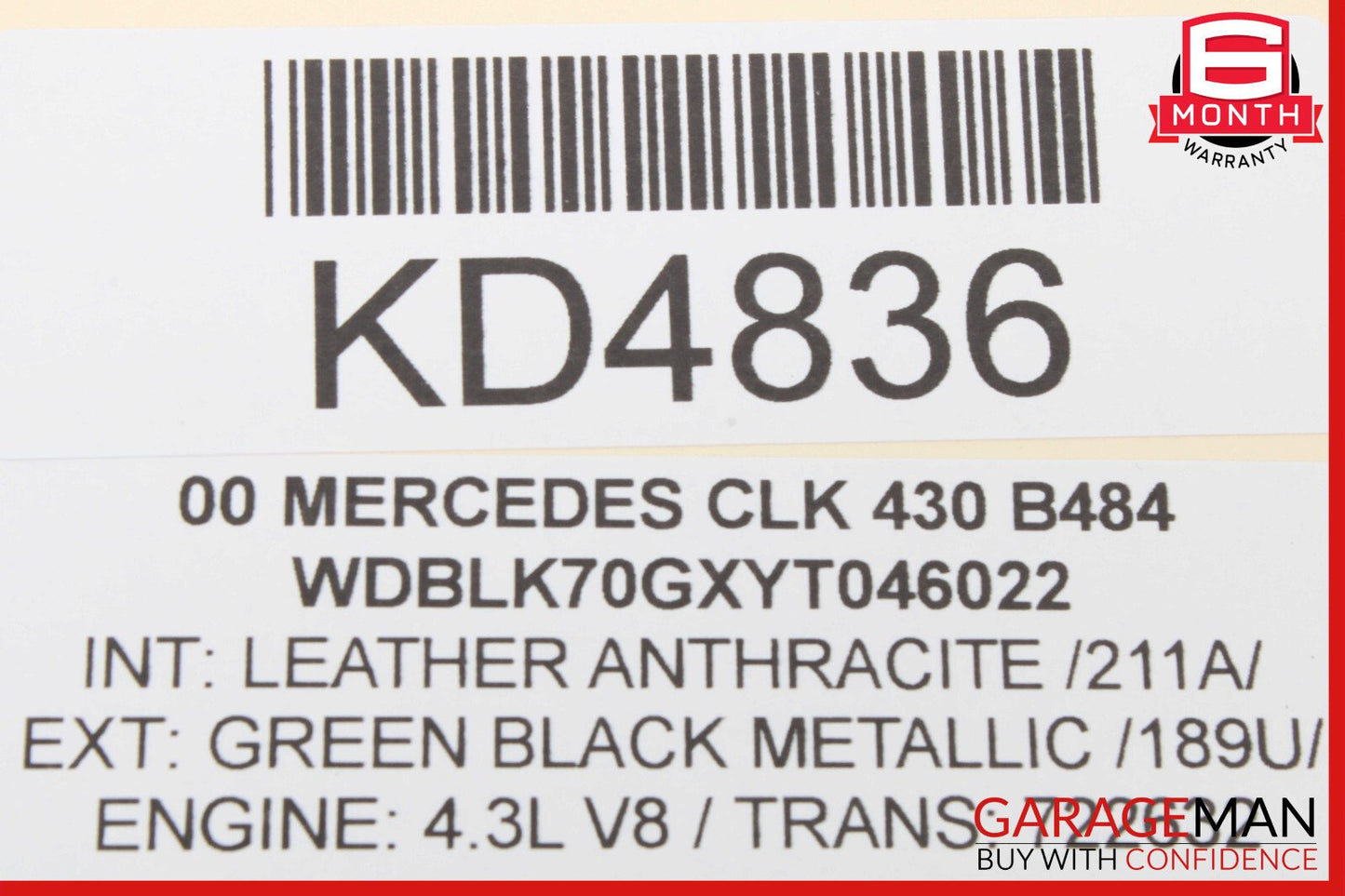 98-03 Mercedes W208 CLK430 Front Right Seatbelt Seat Belt Retractor OEM