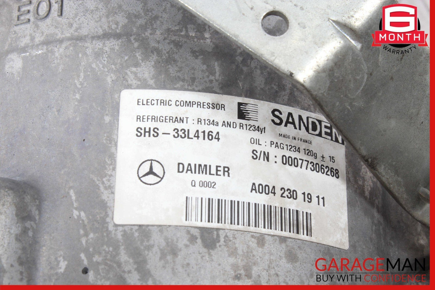 13-15 Mercedes W212 E400 Hybrid Electric AC A/C Air Compressor 0042301911