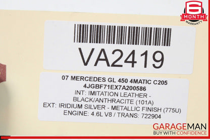 07-12 Mercedes X164 GL450 4MATIC Rear Left 3rd Row Seatbelt Retractor Black OEM