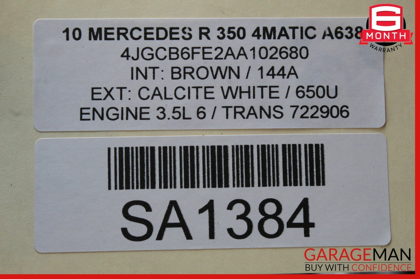 06-10 Mercedes W251 R350 Trunk Lid Hatch Tailgate Shell Tail Gate Liftgate White
