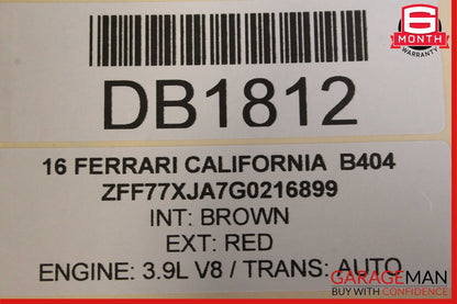 15-18 Ferrari California T Front Left Side Interior Door Trim Panel Cover Brown