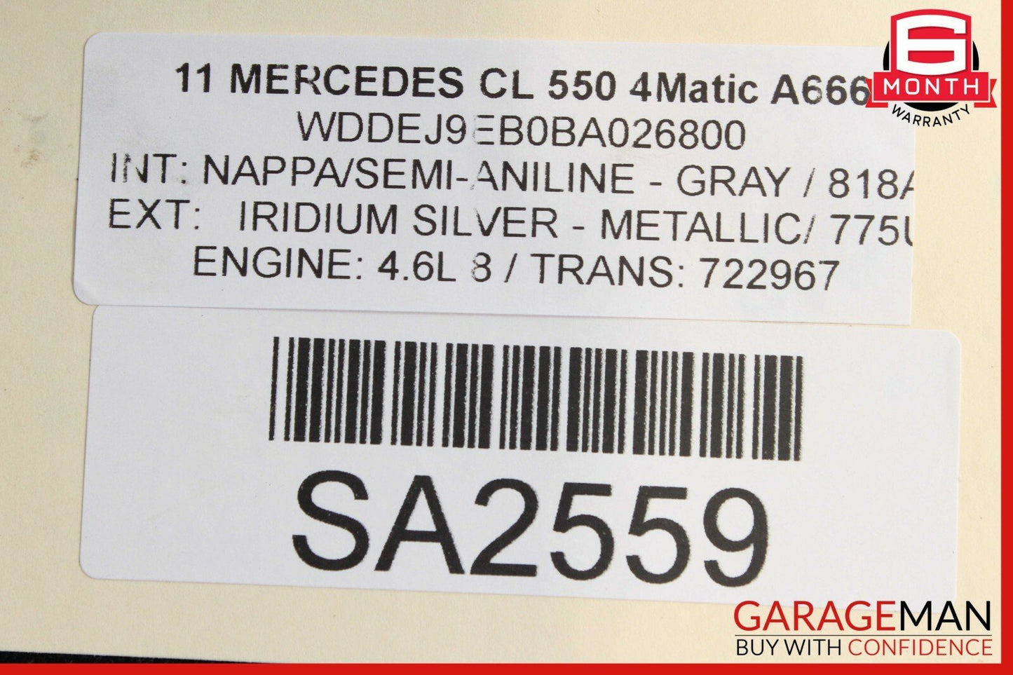 07-14 Mercedes CL550 S350 4Matic Front Sub Frame Subframe Engine Crossmember OEM